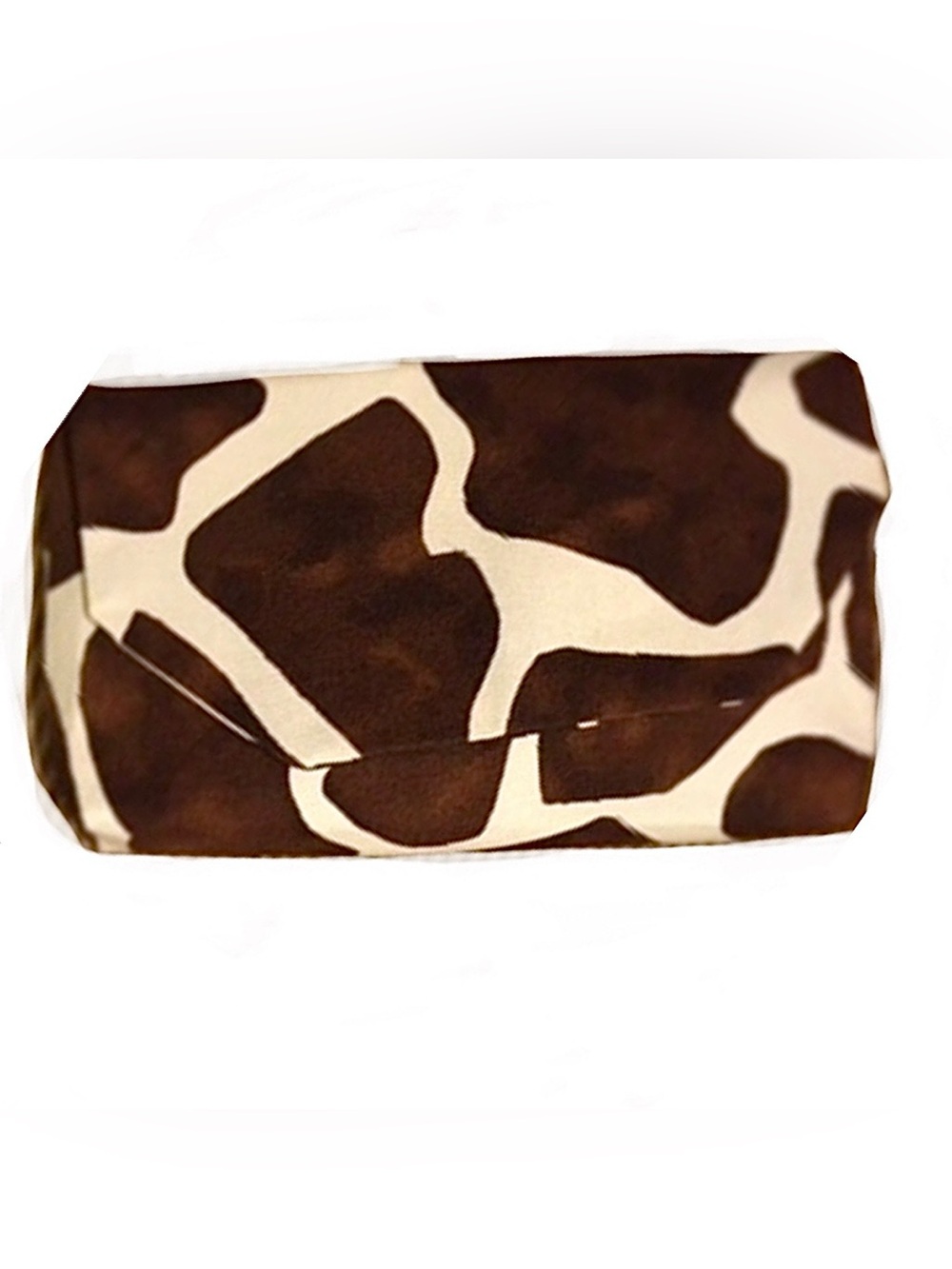 Giraffe print clutch with magnet snap closure